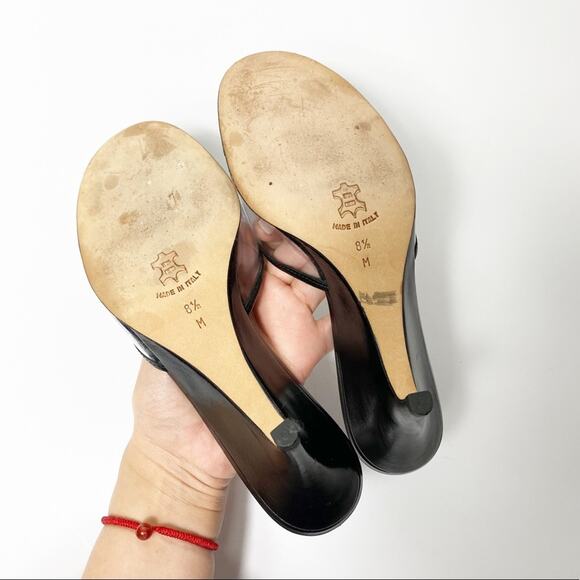 ISAAC Made in Italy Flower Black Heels SIZE 8.5 - Picture 6 of 8